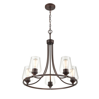 Dimmable Wagon Wheel Chandelier