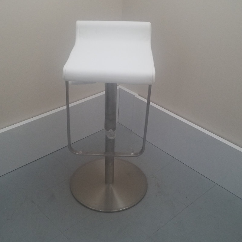 Tabouret pivotant à hauteur réglable, Blanc