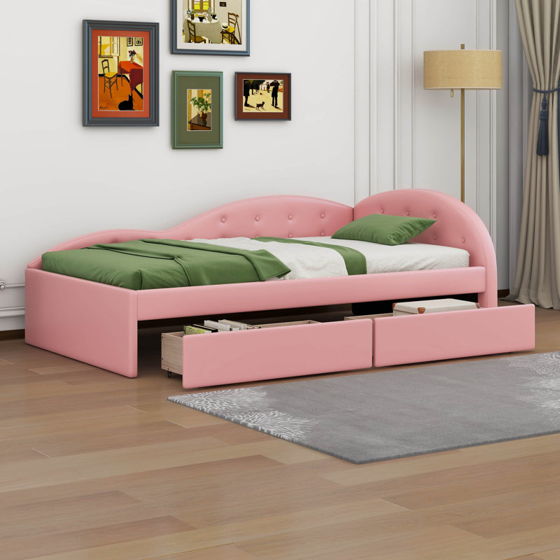 Lit de jour Janeal, Lit simple, Rose