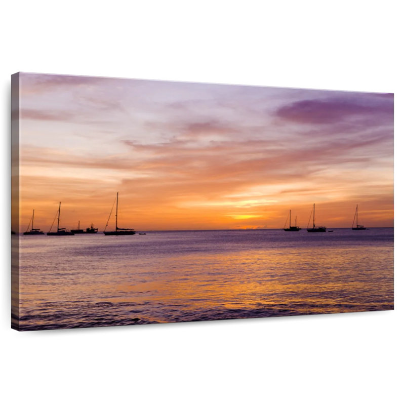 Alvord Grand Anse Bay, coucher de soleil spectaculaire, H 30 po x l 45 po