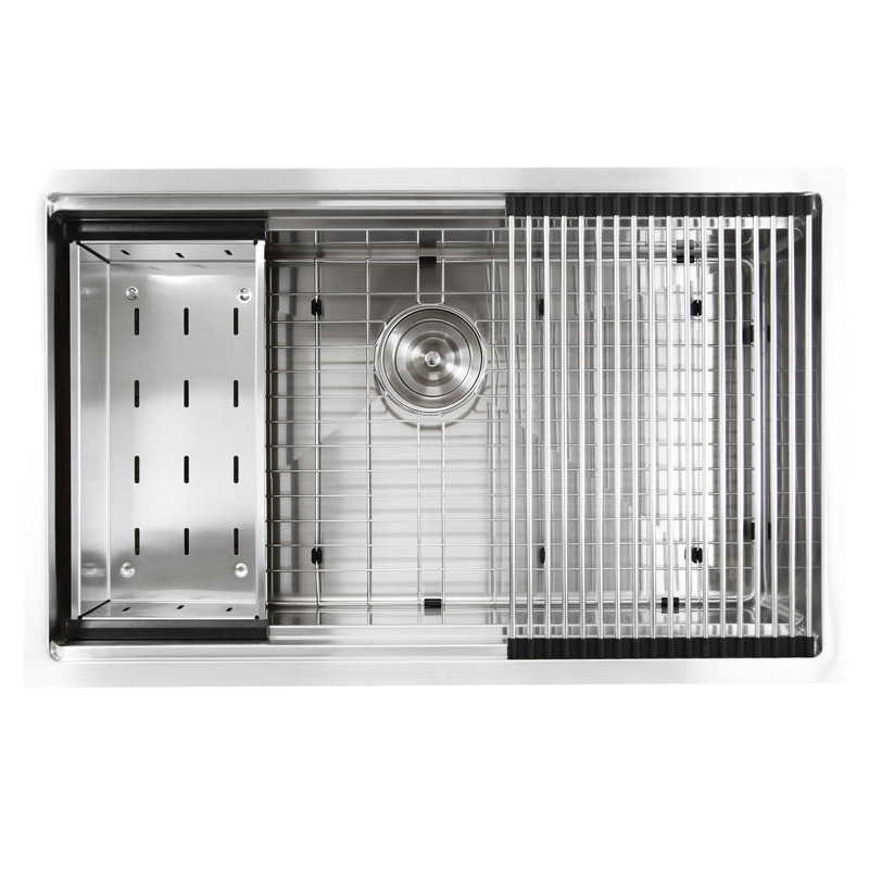 Pro Series Small Radius Undermount Stainless  Kitchen Sink with Accessories