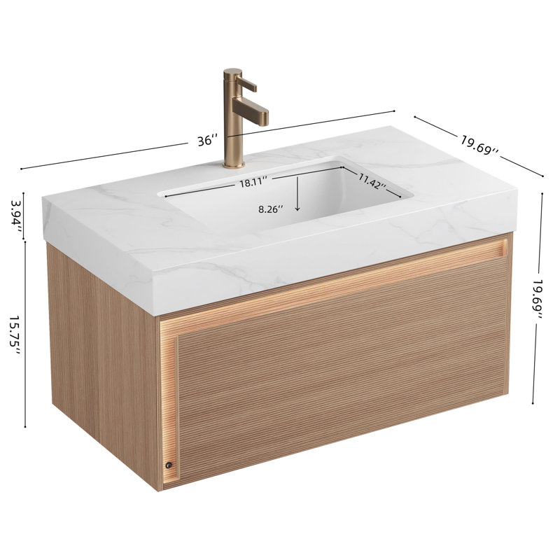 Ensemble de meuble-lavabo grillagé 36 po, Au centre, L 36 po