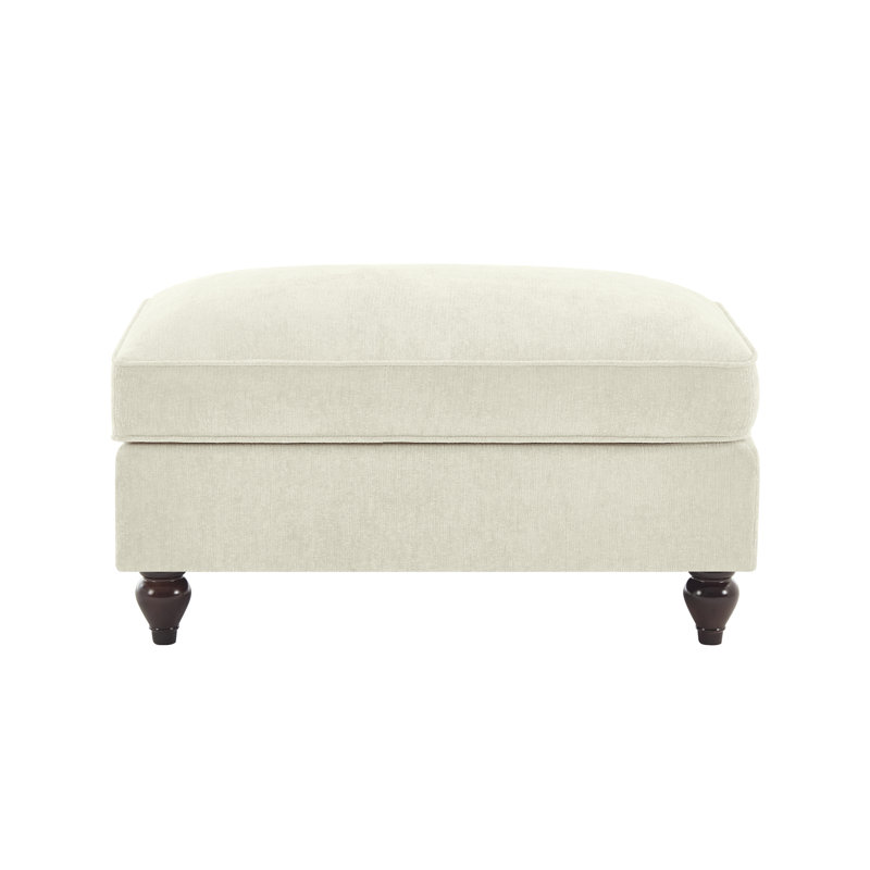Ottoman Chenille (Only Including Ottoman), Beige+White