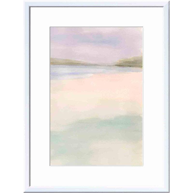 «Island Calm I» par Stellar Design Studio - Peinture encadrée, Blanc, H 32 po x l 48 po