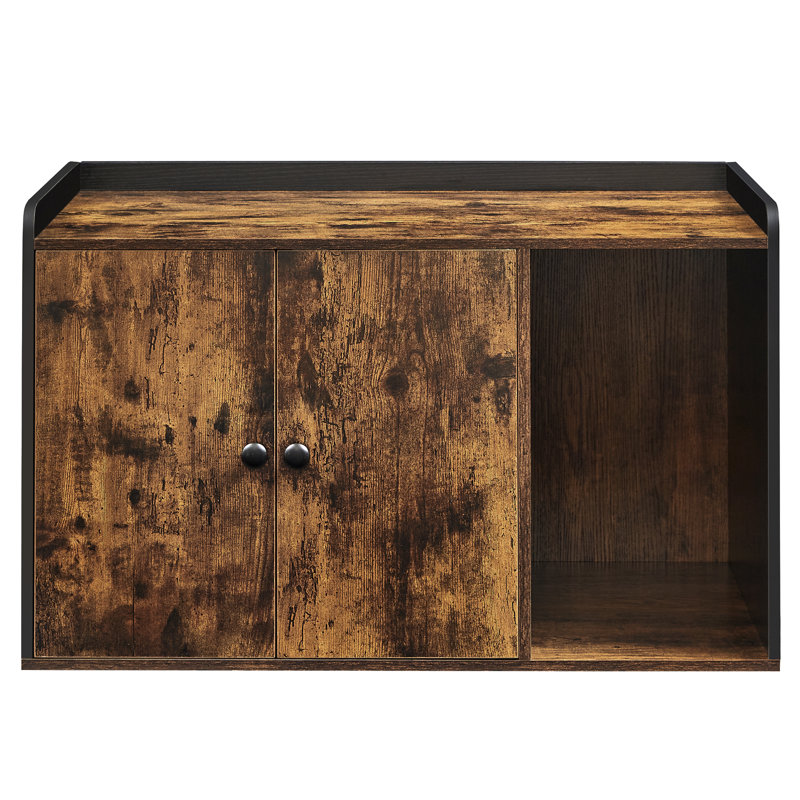 Litter Box Enclosure, Rustic Brown/Black