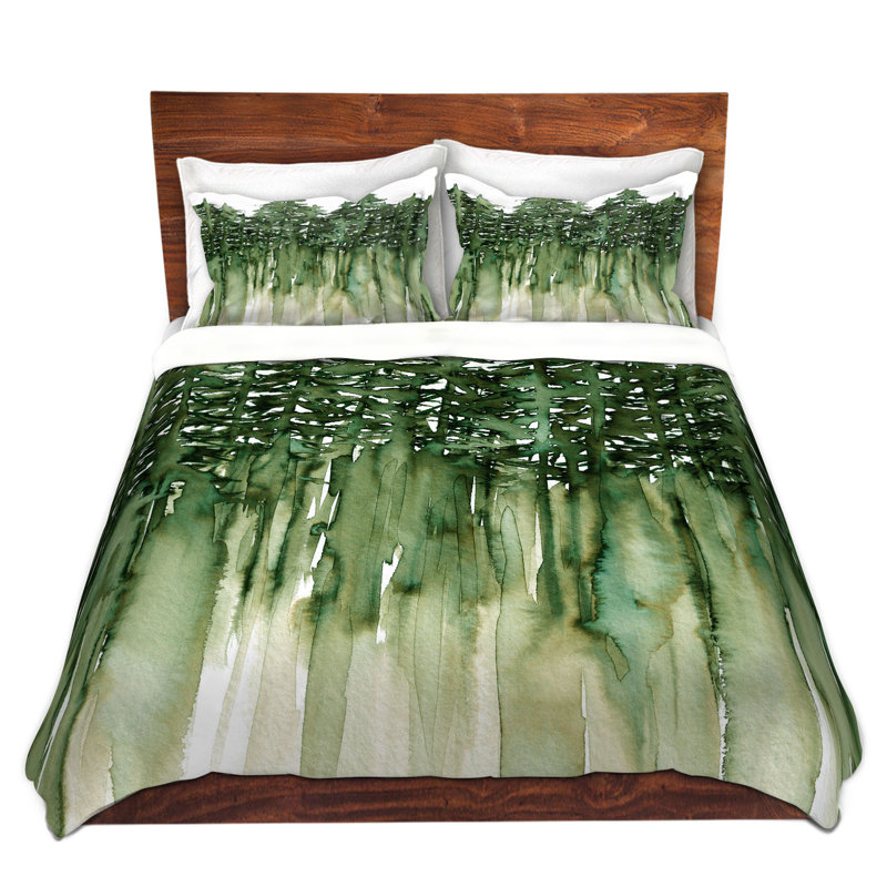 Duvet Cover, Queen Duvet Cover + 2 Standard Shams, Green/Gray