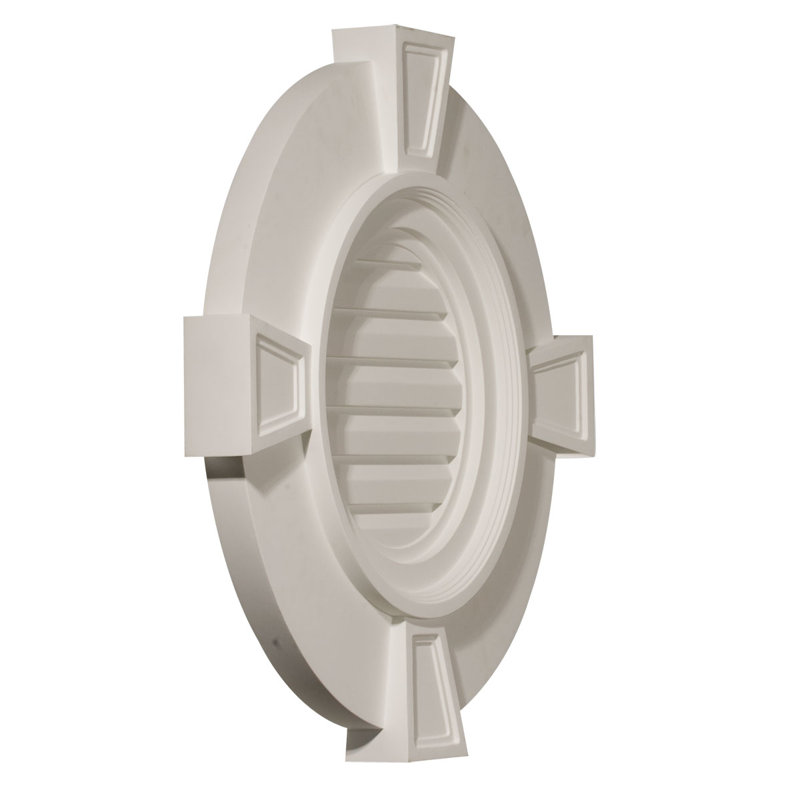 Round with Keystones 24"H x 24"W x 1 1/8"D Gable Vent