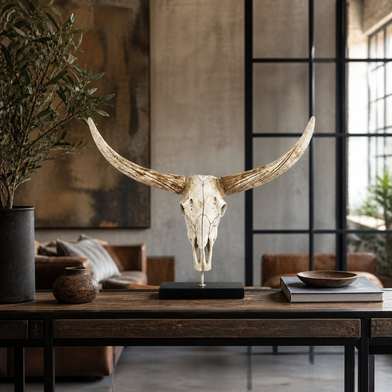 Bull Skull Handmade Resin Wall Decor