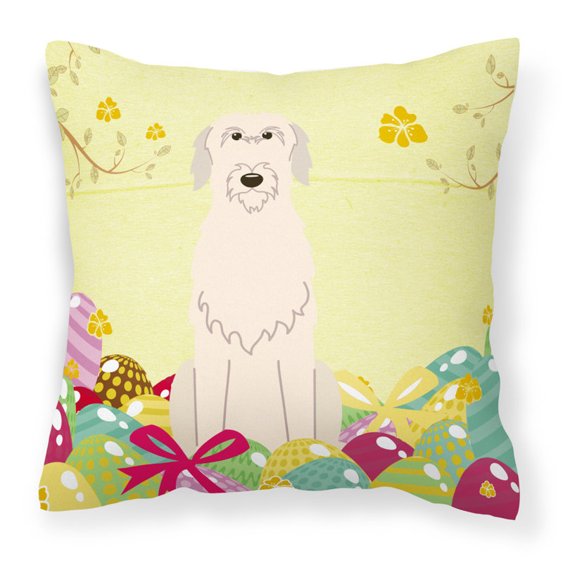 Coussin décoratif d’intérieur/d’extérieur collie de pâques œufs border, 18 po x 18 po, Lévrier irlandais