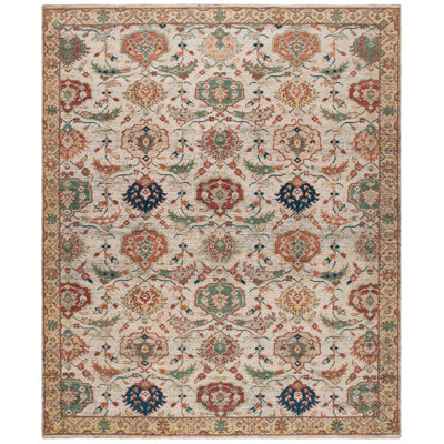 Oriental Hand-Knotted Ivory / Gold Area Rug