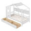 Lit simple en bois avec 2 tiroirs, lit pour enfant avec tablette de rangement, blanc-34899899-34899898