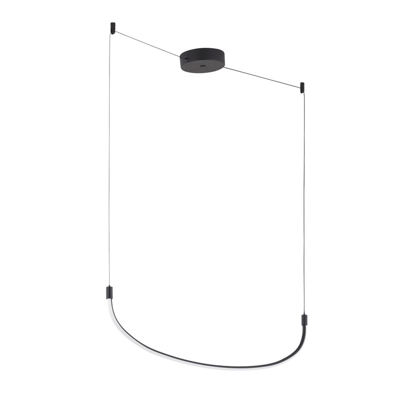Talis 1 - Light LED Pendant, Black, 11.75" H x 47.25" W x 0.88" D