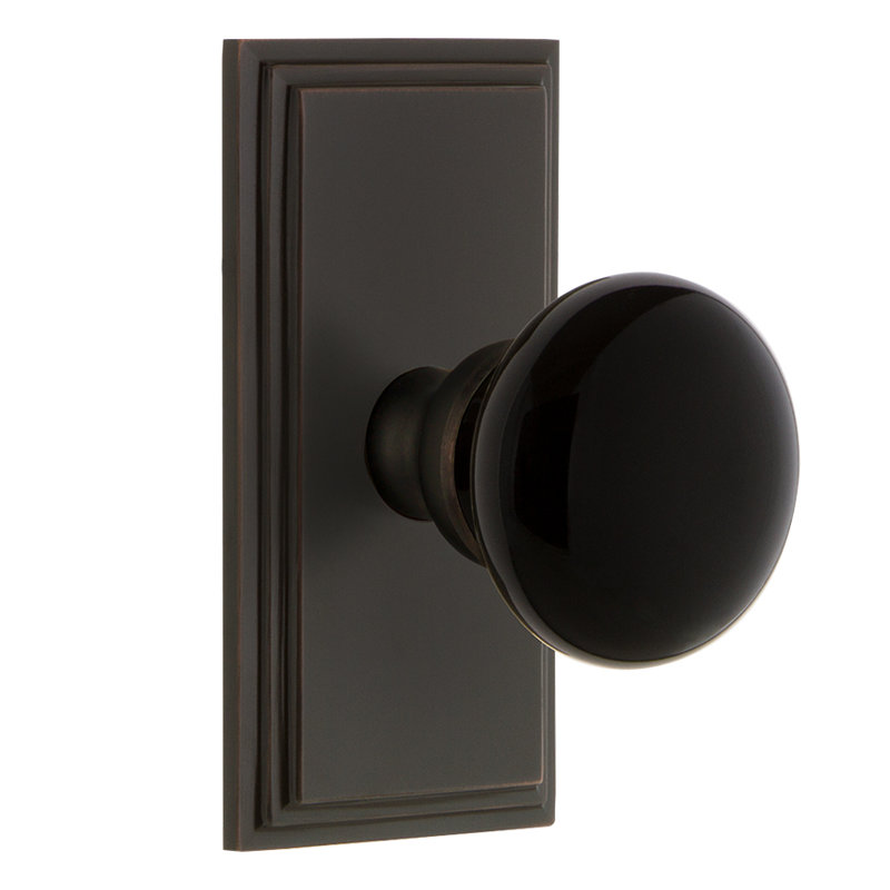 Grandeur Carré Rosette Double Dummy with Coventry Door Knob, Timeless Bronze