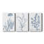 Antique Botanical in Blue V - Ensemble de 3 peintures sur toile tendue-1212726438