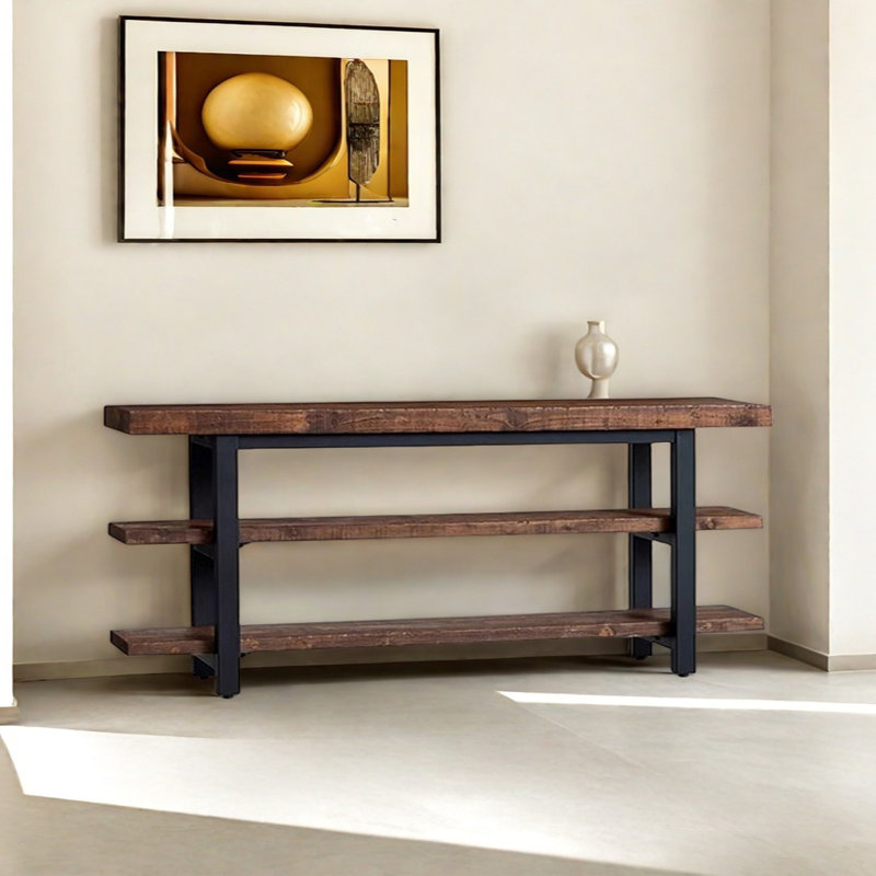 Retro Minimalist Console Table, 31.5" H x 78.74" W x 13.78" D