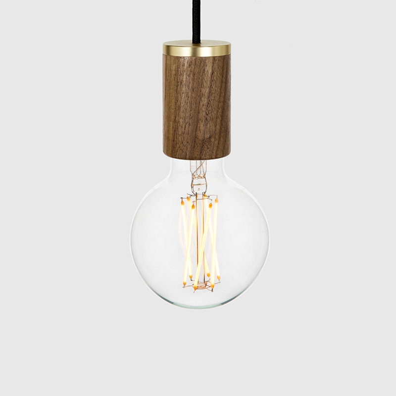Luminaire suspendu Elva non teinté, Noyer