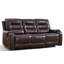 Canapé inclinable manuel rembourré 85 po en similicuir avec console cachée-232907178