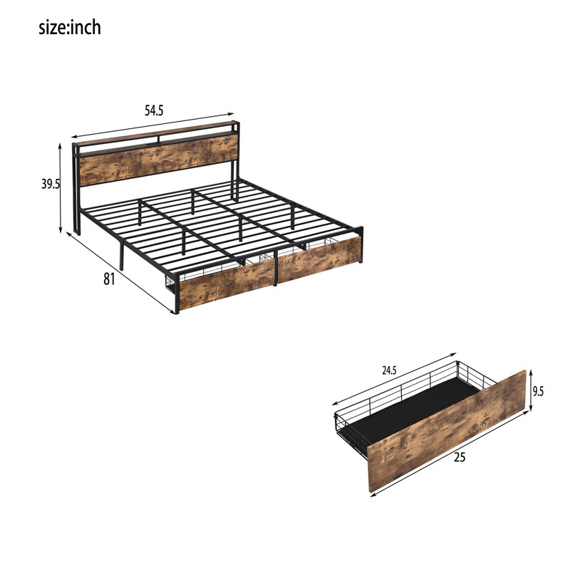 Cadre de lit sans matelas, Double