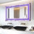 Led Crystal Mirror 7 Modes Monochromatic Lighting & Rgb Lighting 47"X24" Crush Diamond Full Length Mirror With Lights Large Rectangular Mirrors For Wall Decor Light Up Silver Decorative Wall Mirror For Bathroom