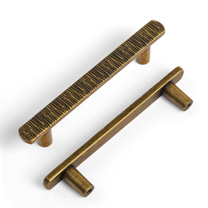Novelty Irregular Bar Pull Handle Multipack, Antique Brass, 3 3/4"
