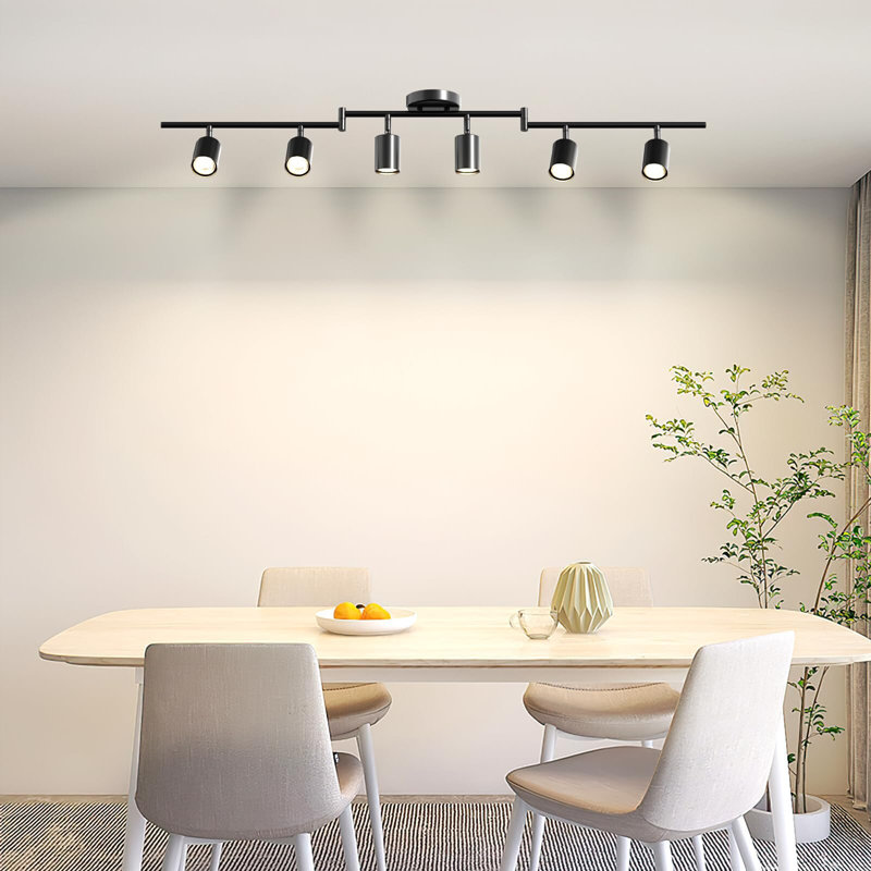Ensemble d'éclairage sur rail 8 lumières DEL 8 lumières, réglables en 3 couleurs, ampoules GU10 incluses