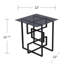 Table d'appoint carrée avec plateau en verre trempé et base en métal