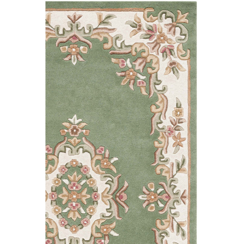 Tapis floral en laine / coton touffeté à la main Stender, Tapis de couloir 2 pi 3 po x 8 pi