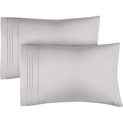 Microfiber Pillowcase Set of 2, Soft Double Brushed Pillow Covers, Breathable & Easy Care