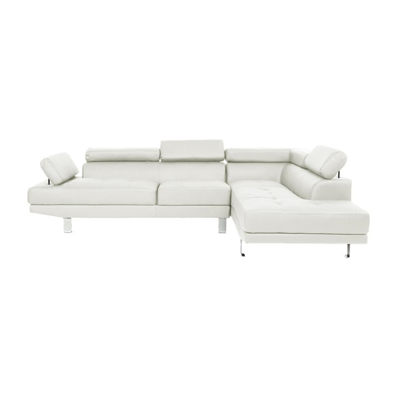 Canapé de couleur modulaire en similicuir ajustable, Simili cuir blanc