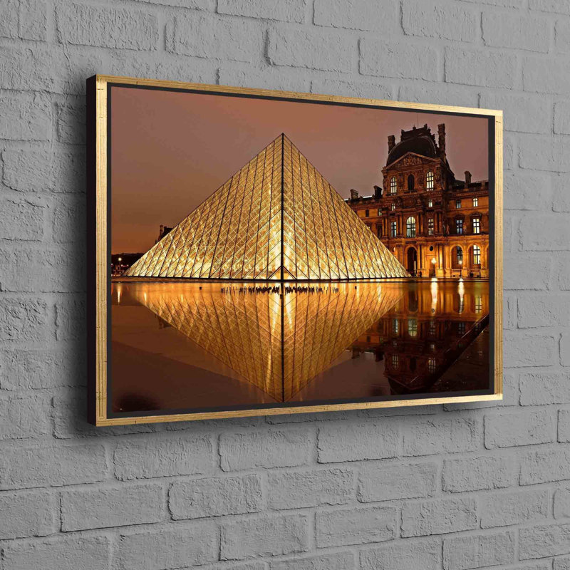 Print on Canvas, Gold, 40 cm H x 60 cm W, Framed Print without Mat