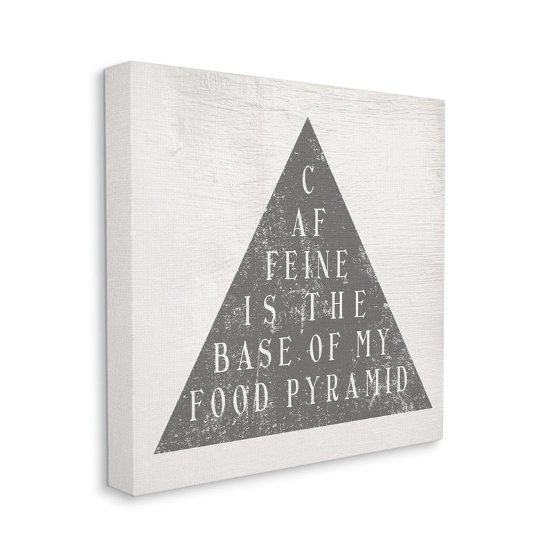 «Caffeine Is My Food Pyramid Funny Kitchen» par Daphne Polselli - impression d'art textuel, Toile tendue