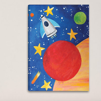 Pritchett 'Red Planet Rocket' Print on Wrapped Canvas