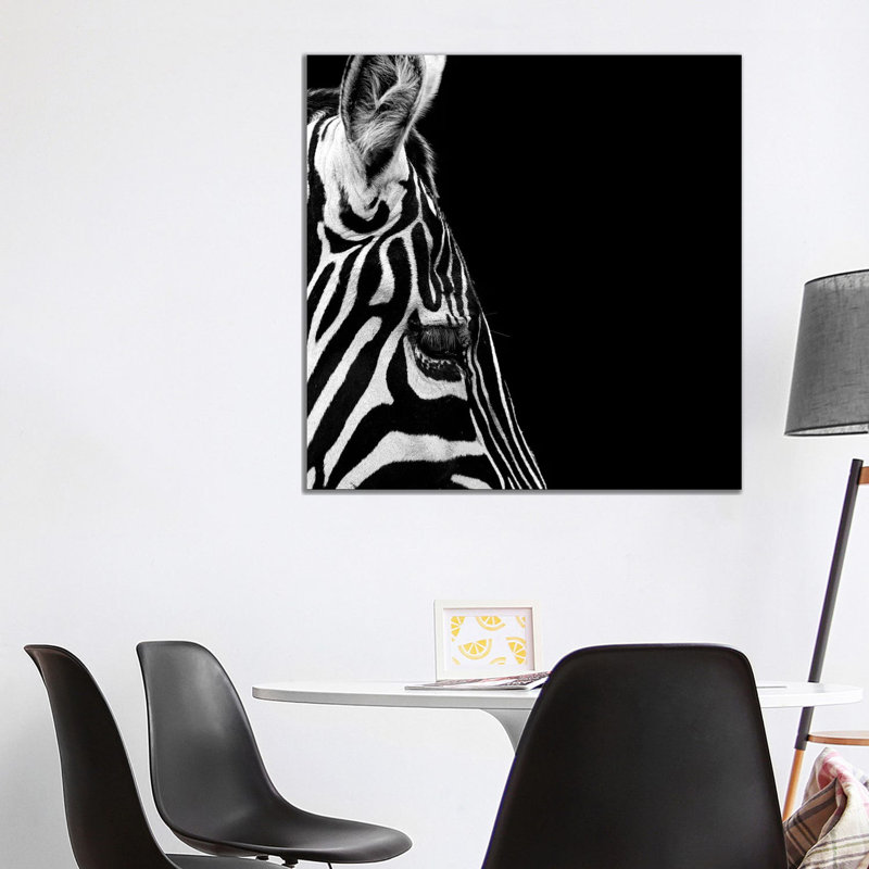 Zebra In Black And White III by Lukas Holas - Wrapped Canvas Print, 93.98cm H x 93.98cm W x 1.905cm D