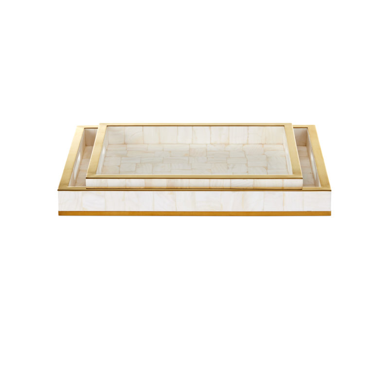 Casey Mother Of Pearl Tray Set Of 2