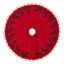 Handmade Reindeer Tree Skirt on Red-60"