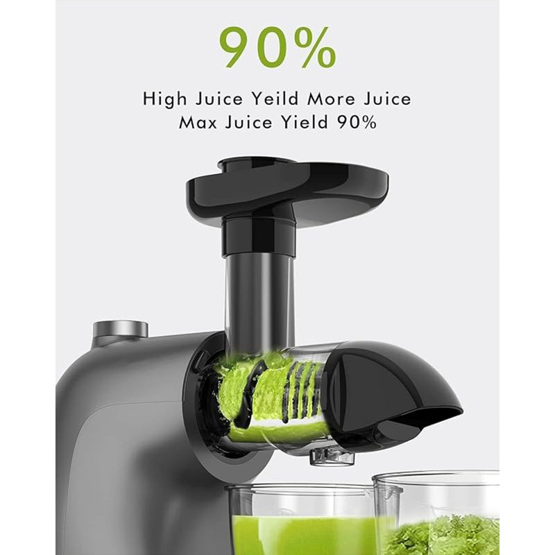 Quiet Cold Press Juicer Machine, Compact Single Serve Slow Masticating Juicer, High-Yield Vegetable and Fruit Juice Maker