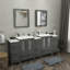  Ensemble de meuble-lavabo double encadré 84 po-27042757