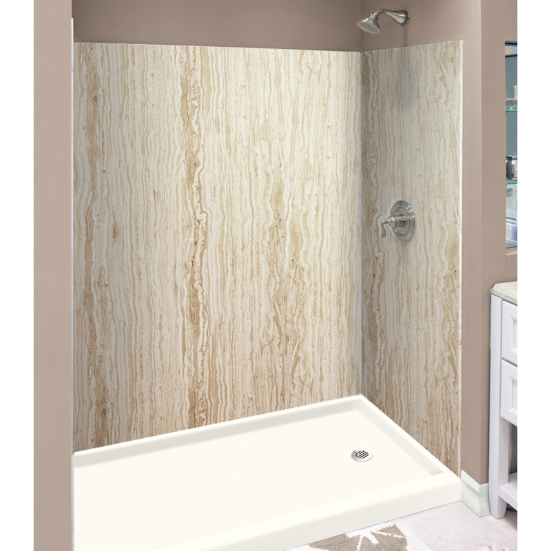 Sorento Beige Composite 3-Panel Shower Wall Kit 60" x 72"