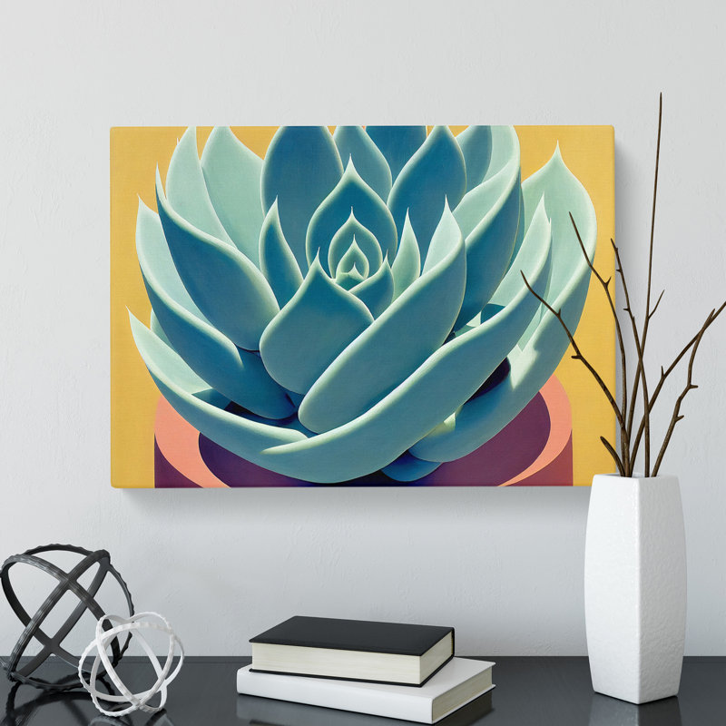 Flourishing Succulent Plant - Wrapped Canvas, 50cm H x 76cm W x 3cm D