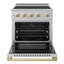 ZLINE Autograph 30 in. Marino Induction Range with 4 Element Cooktop and Champagne Bronze Accents