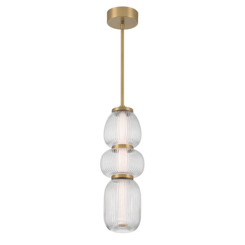 Mini-luminaire suspendu 6,5 po Cordel, H 18,25 po x l 6,5 po x P 6,5 po, Laiton