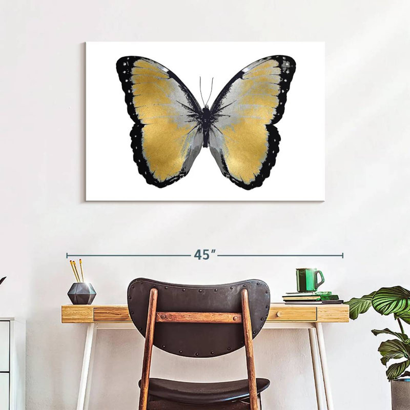 Butterfly In Metallic I, 26" H x 39" W