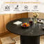 Table de salle à manger extensible ronde 43,3 "à 59" pour 4-6, table de salle à manger de cuisine ovale moderne avec rallonge cachée et base de rangement à 8 compartiments-1687353241