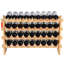 Support à vin modulaire empilable pour 36 bouteilles, 4 supports de rangement en bois de bambou massif à 4 niveaux, présentoir de porte-bouteilles autoportant, tablettes sans oscillation pour la cuisine, le bar et la cave (couleur naturelle)-319711095
