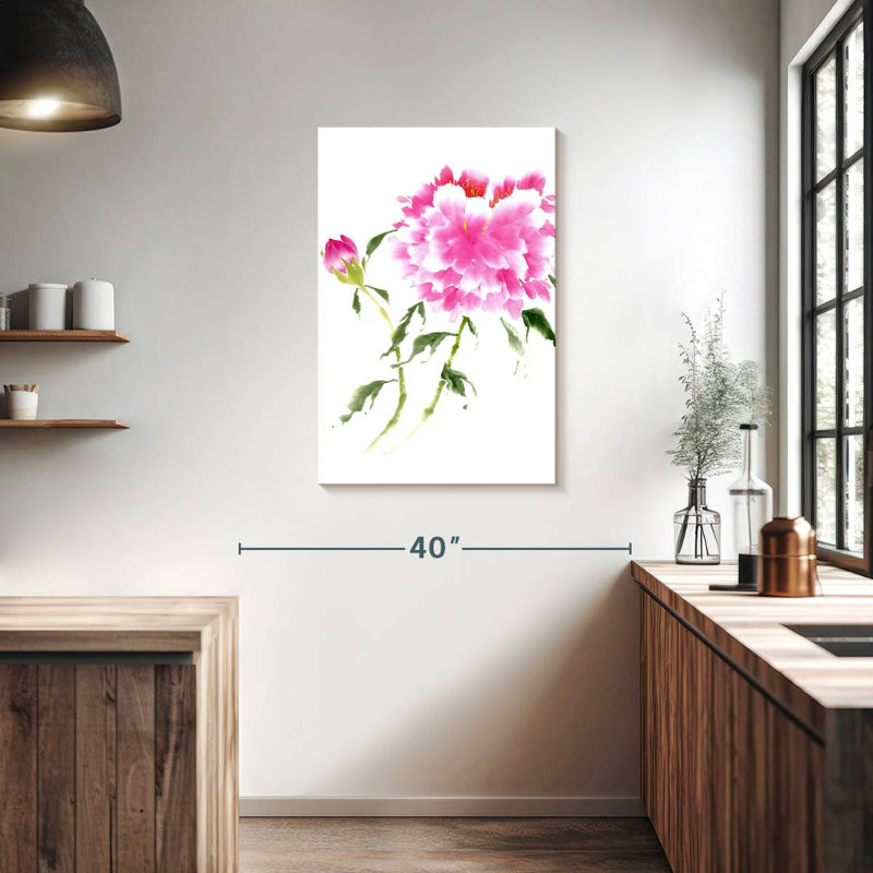 Pivoines Harnek en rose II, H 36 po x l 24 po