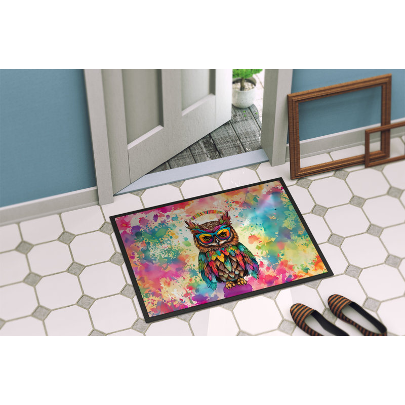 Tapis de porte intérieur et extérieur antidérapant Thailen Owl, L 18 po x L 27 po