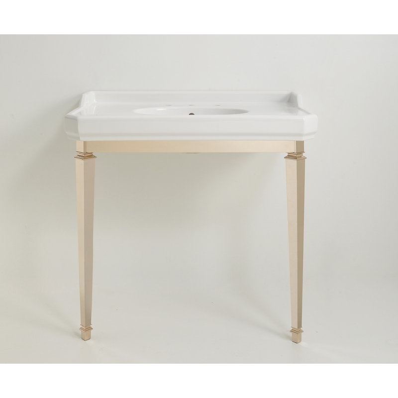 Belfry Bathroom Romainville 805 mm L x 500 mm W Ceramic Oval Sink with Tap and Overflow