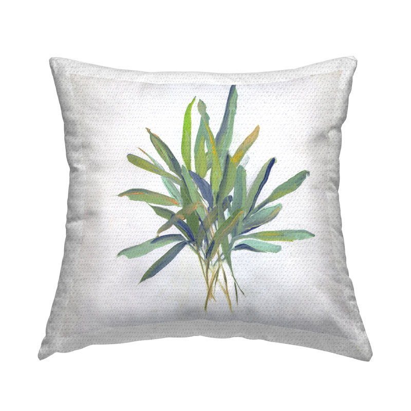 Coussin d'extérieur imprimé à feuilles superposées par Sally Swatland