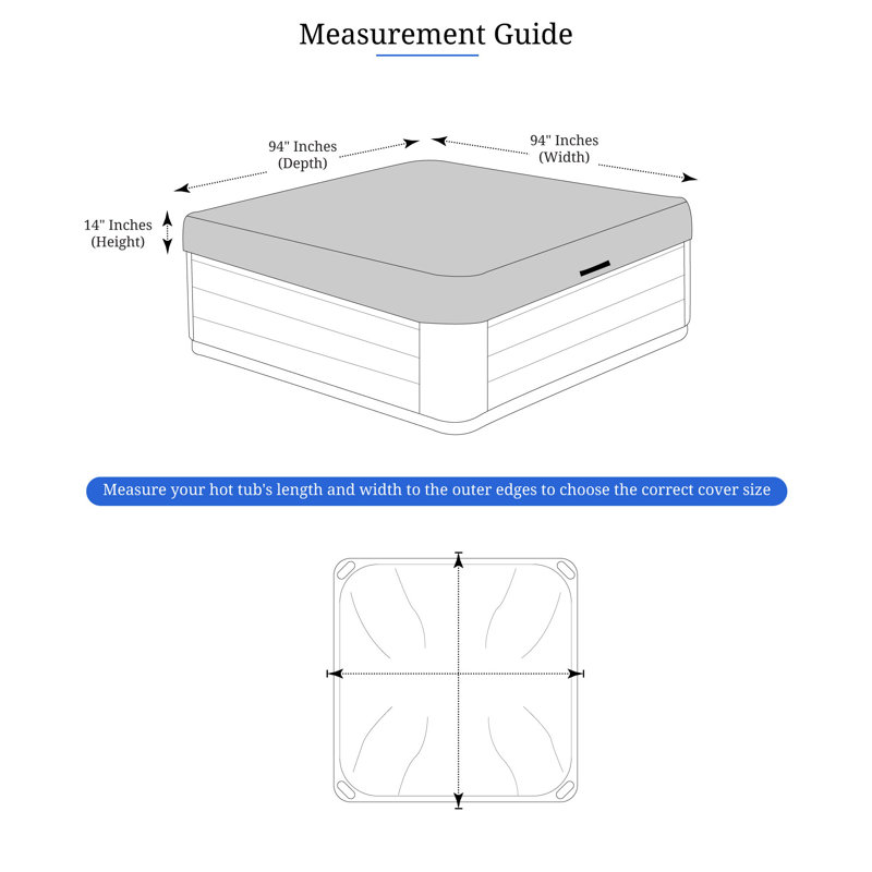 Hot Tub Jacuzzi Outdoor Gazebo Covers/ Cover for Square Hot Tub, Waterproof UV & Weather Resistant Protector, Coffee