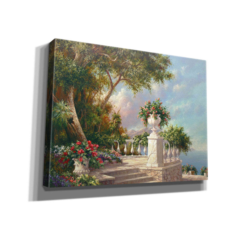 «Balcon au lac de Côme» par Art Fronckowiak, estampe numérique sur toile